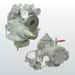 遮断弁一体型パイロット式中圧用レギュレータ（低圧～中圧供給用）