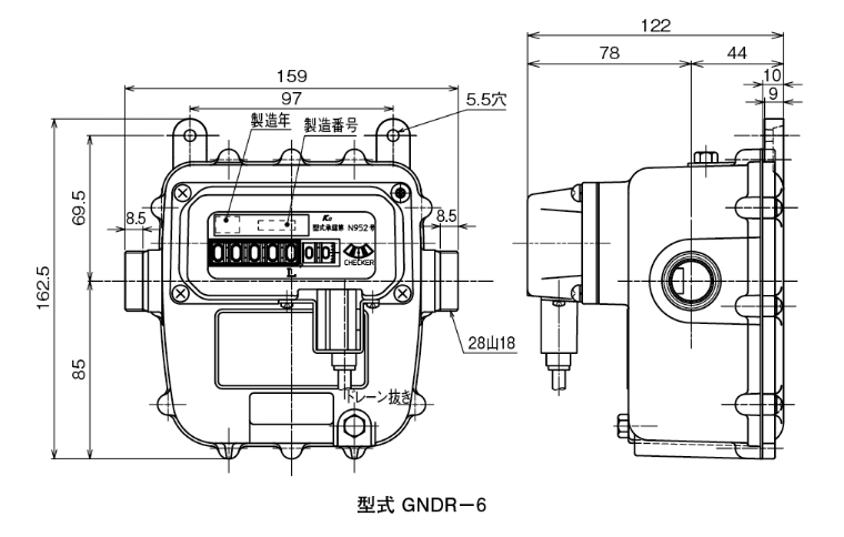 主要寸法表・外観寸法図